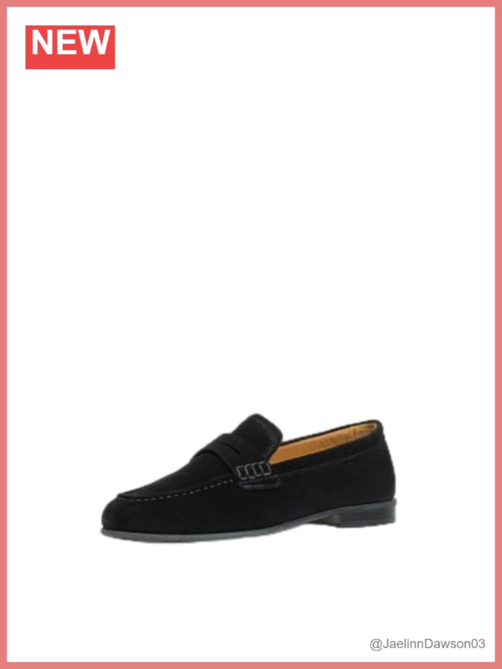 Suede Leather Loafer Flats - Black
